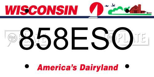 858ESO Wisconsin License Plate