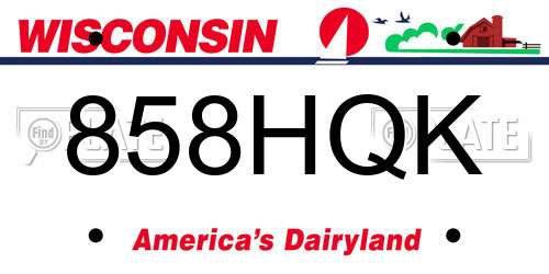 858HQK Wisconsin License Plate