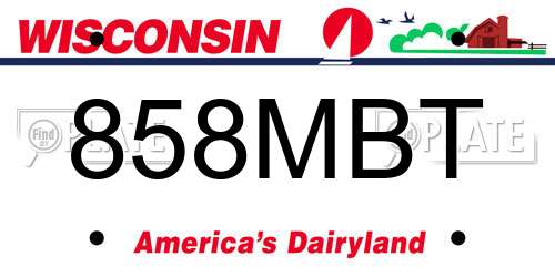 858MBT Wisconsin License Plate