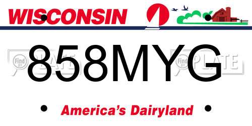 858MYG Wisconsin License Plate