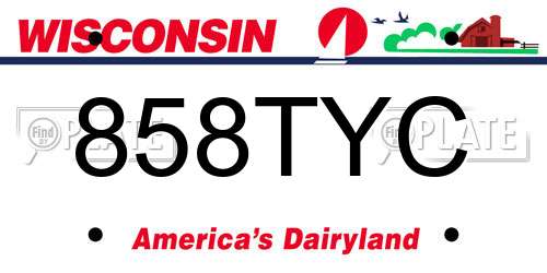 858TYC Wisconsin License Plate