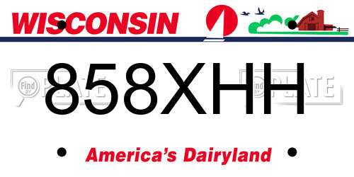 858XHH Wisconsin License Plate