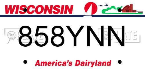 858YNN Wisconsin License Plate