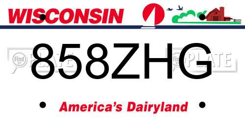 858ZHG Wisconsin License Plate