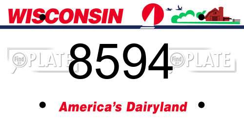 8594 Wisconsin License Plate