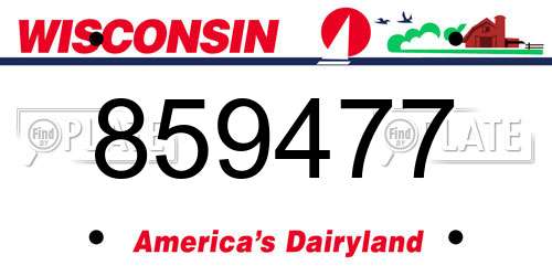 859477 Wisconsin License Plate