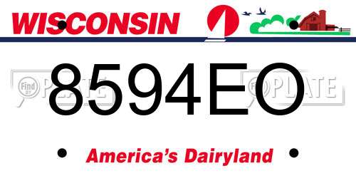 8594EO Wisconsin License Plate