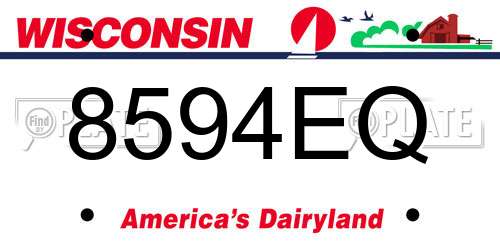 8594EQ Wisconsin License Plate