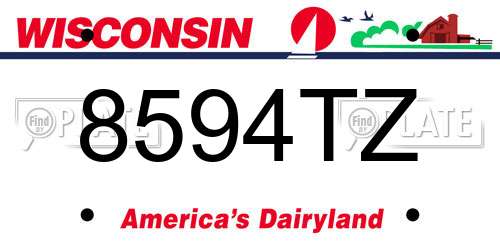 8594TZ Wisconsin License Plate