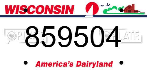 859504 Wisconsin License Plate
