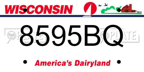 8595BQ Wisconsin License Plate