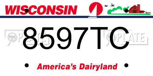 8597TC Wisconsin License Plate