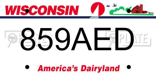 859AED Wisconsin License Plate