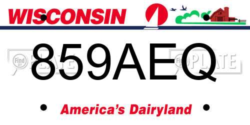 859AEQ Wisconsin License Plate