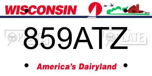 859ATZ Wisconsin License Plate