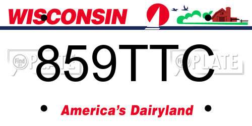 859TTC Wisconsin License Plate