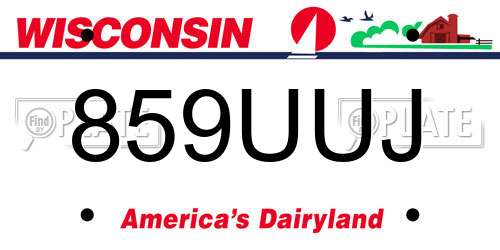 859UUJ Wisconsin License Plate