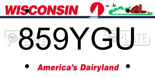 859YGU Wisconsin License Plate