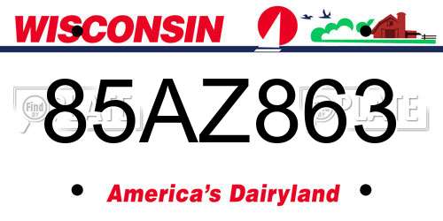 85AZ863 Wisconsin License Plate