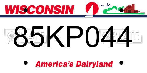 85KP044 Wisconsin License Plate