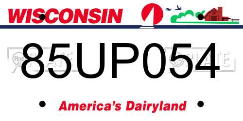 85UP054 Wisconsin License Plate