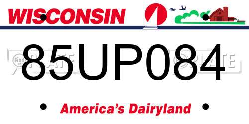 85UP084 Wisconsin License Plate