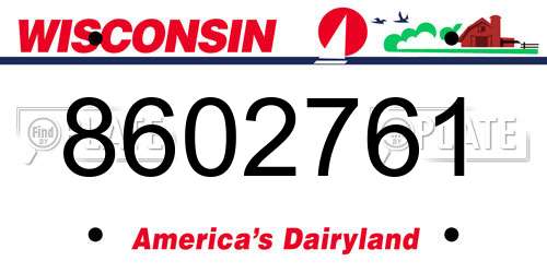 8602761 Wisconsin License Plate