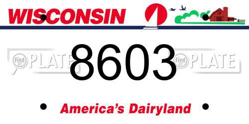 8603 Wisconsin License Plate