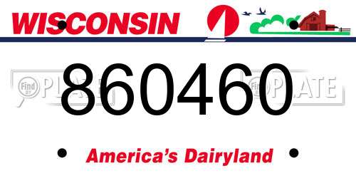 860460 Wisconsin License Plate