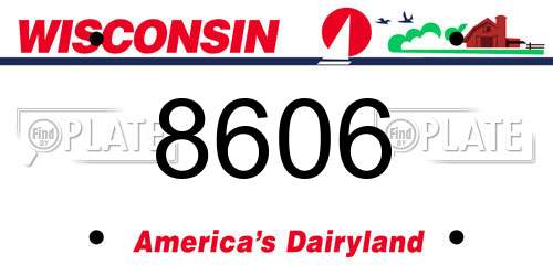 8606 Wisconsin License Plate