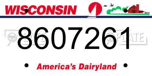 8607261 Wisconsin License Plate