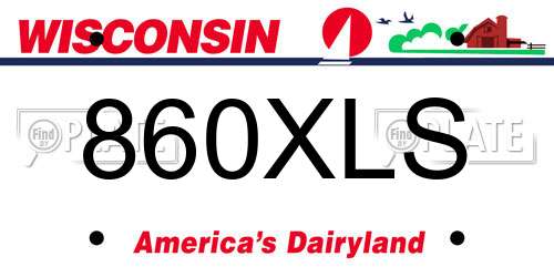 860XLS Wisconsin License Plate