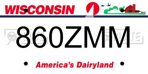 860ZMM Wisconsin License Plate