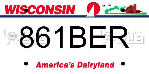 861BER Wisconsin License Plate