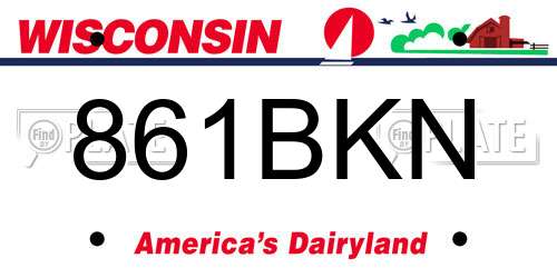 861BKN Wisconsin License Plate