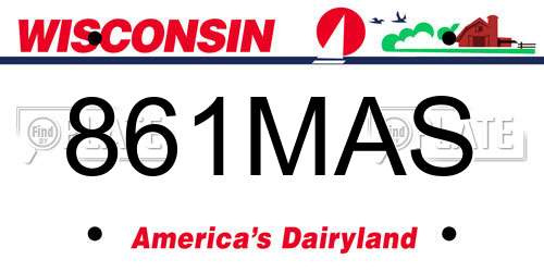 861MAS Wisconsin License Plate