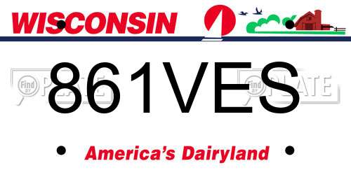 861VES Wisconsin License Plate