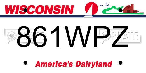 861WPZ Wisconsin License Plate