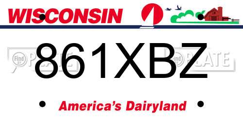 861XBZ Wisconsin License Plate