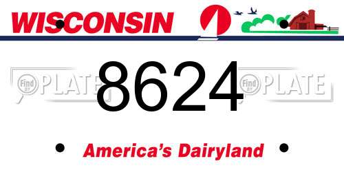 8624 Wisconsin License Plate