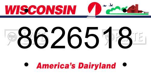 8626518 Wisconsin License Plate