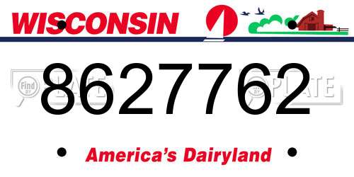8627762 Wisconsin License Plate