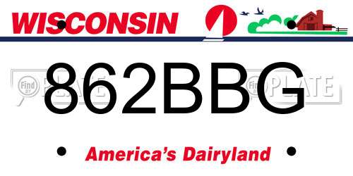 862BBG Wisconsin License Plate