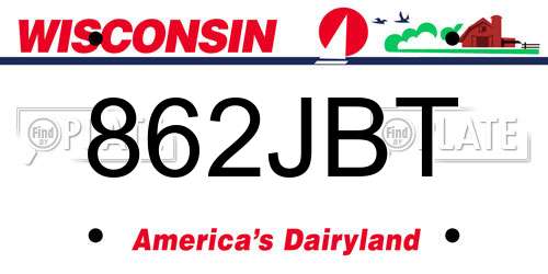 862JBT Wisconsin License Plate