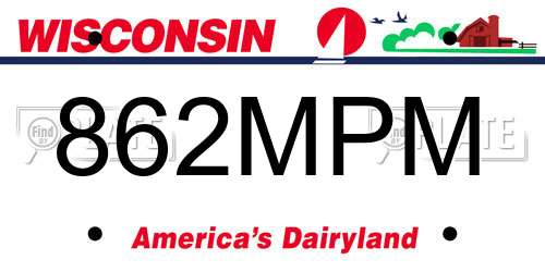 862MPM Wisconsin License Plate