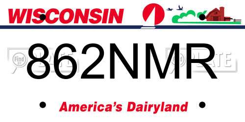 862NMR Wisconsin License Plate