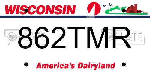 862TMR Wisconsin License Plate
