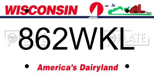 862WKL Wisconsin License Plate