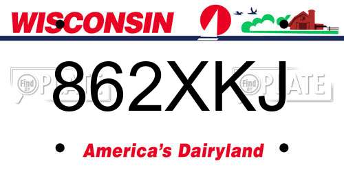 862XKJ Wisconsin License Plate