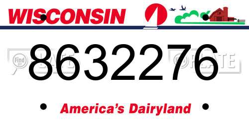 8632276 Wisconsin License Plate